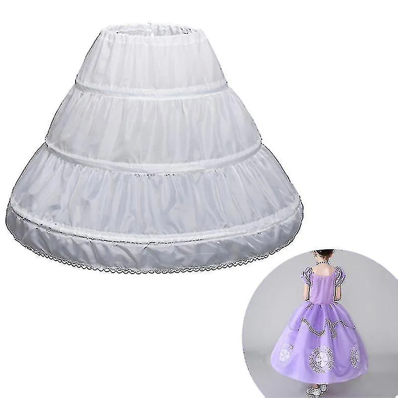 1 Pcs Children Kids Girl Petticoat Pannier Skirt 3 Hoops For Wedding Dress Party-9