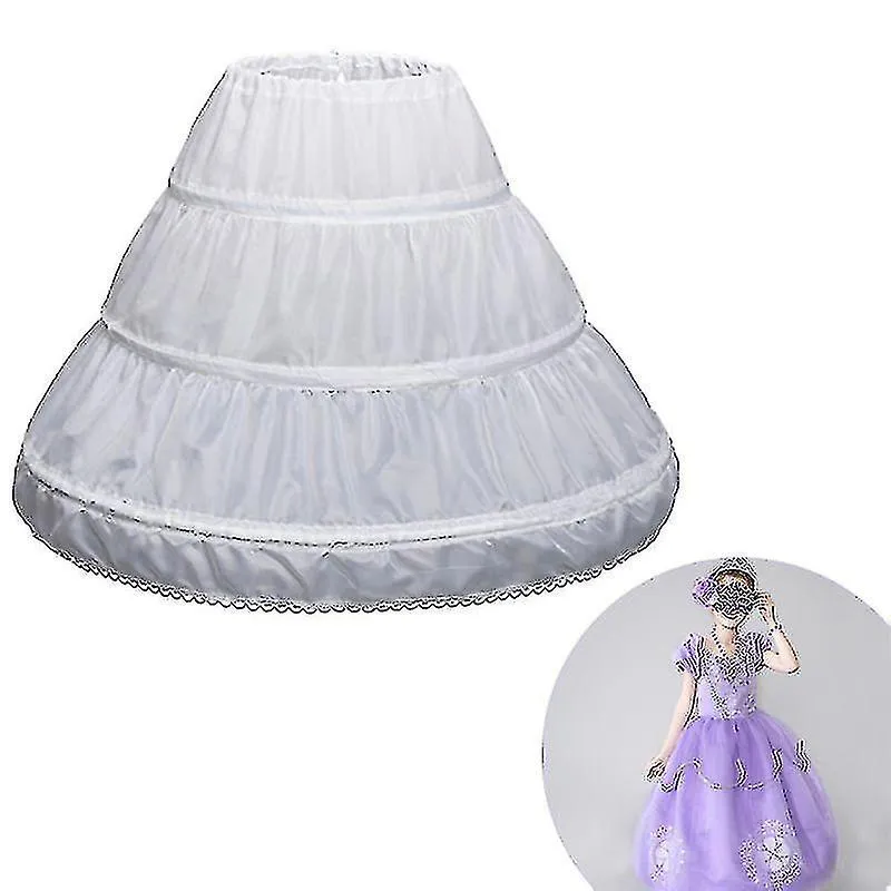 1 Pcs Children Kids Girl Petticoat Pannier Skirt 3 Hoops For Wedding Dress Party-9