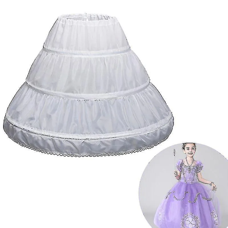 1 Pcs Children Kids Girl Petticoat Pannier Skirt 3 Hoops For Wedding Dress Party-9