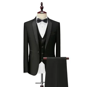 1 Set Groom Suit Shoulder Pad Single-breasted Wedding Blazer Vest Pantalones