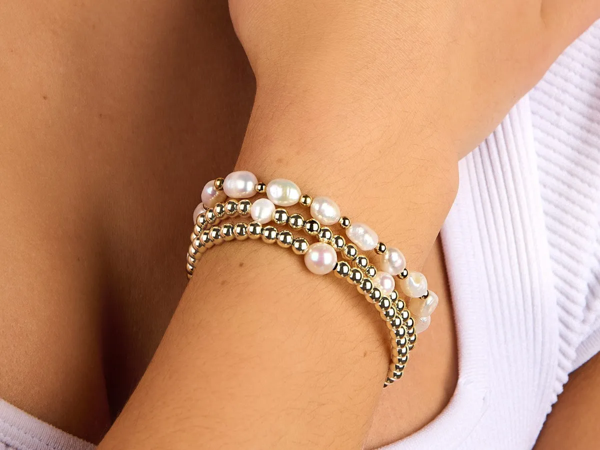 3mm Bead Multi-Pearl Bracelet