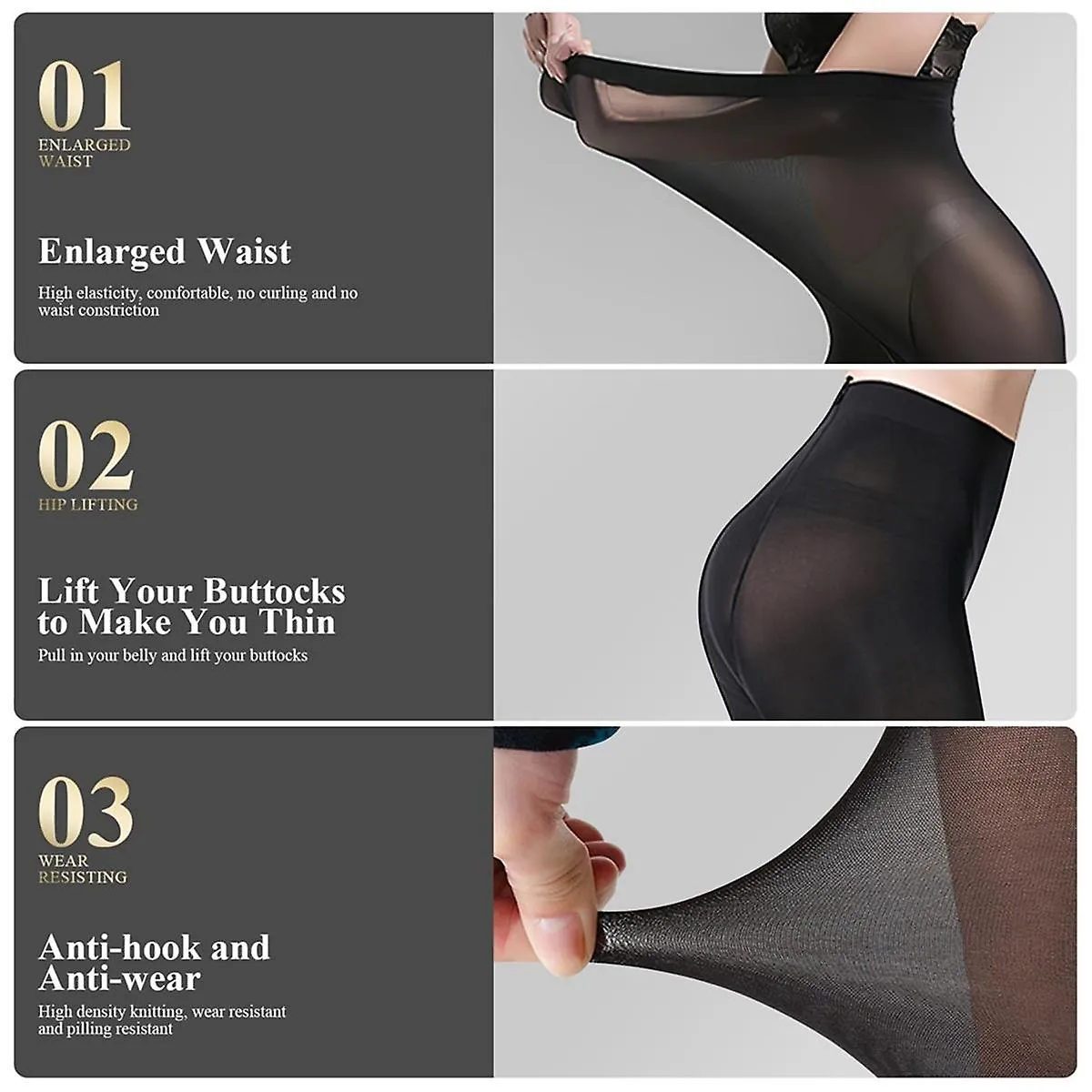 60d Women's Tights High Elasticity, Soft And Comfortable, Seamless Black Pantyhose Perfect For Vari