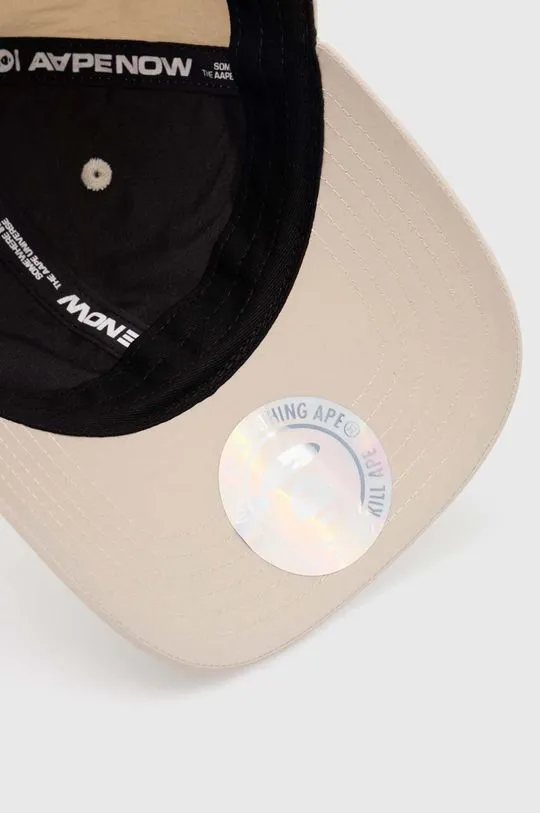 AAPE baseball cap beige color with a print AAPCPM5176XXM