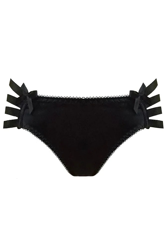 Adjustable Webbed Thong Black