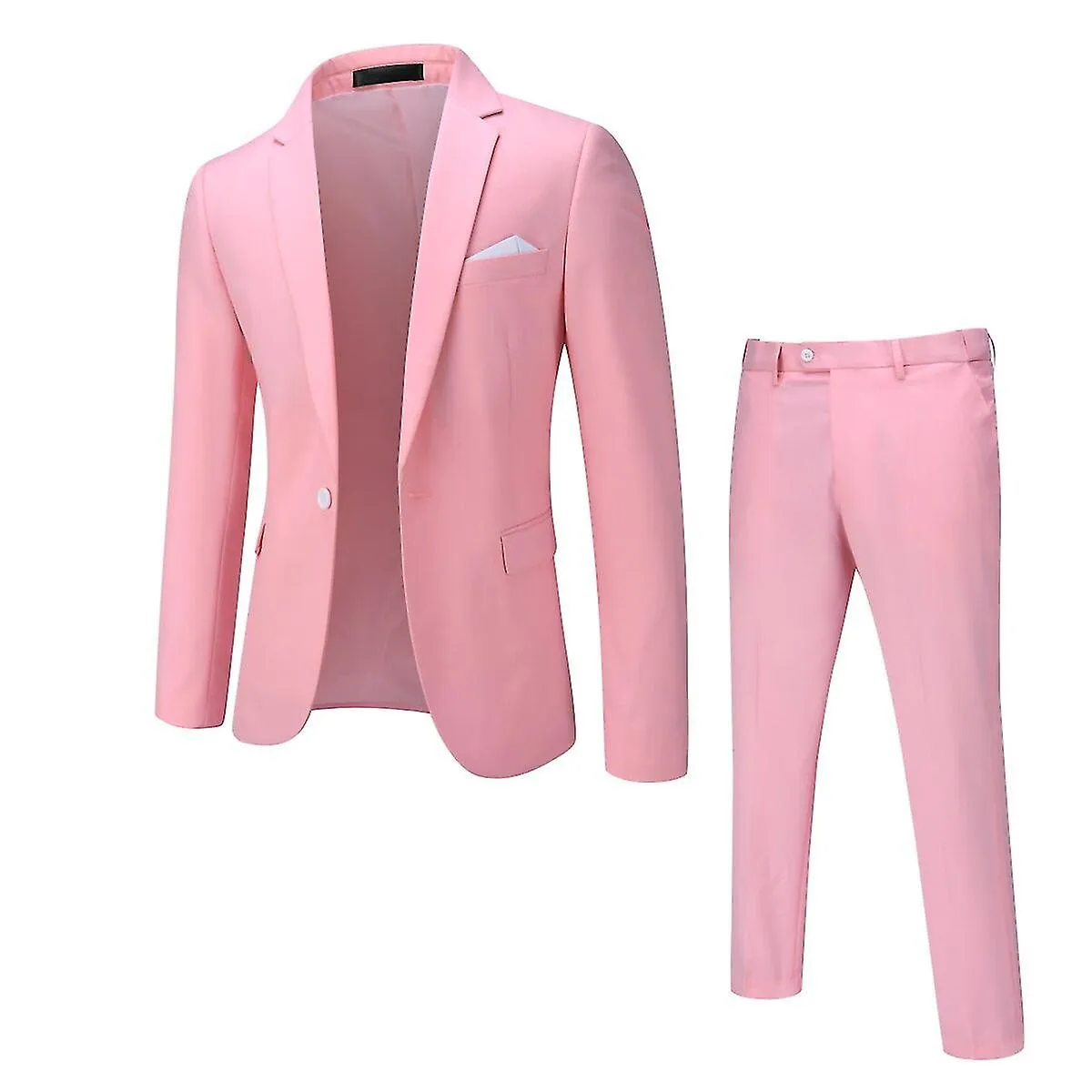 Allthemen Hombres 2-Piece Solid Color Wedding Slim Fit Suit Chaqueta y pantalones