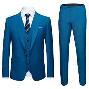 Allthemen Hombres 3-Piece Business Wedding Banquet Party Blazer & Vest & Pants