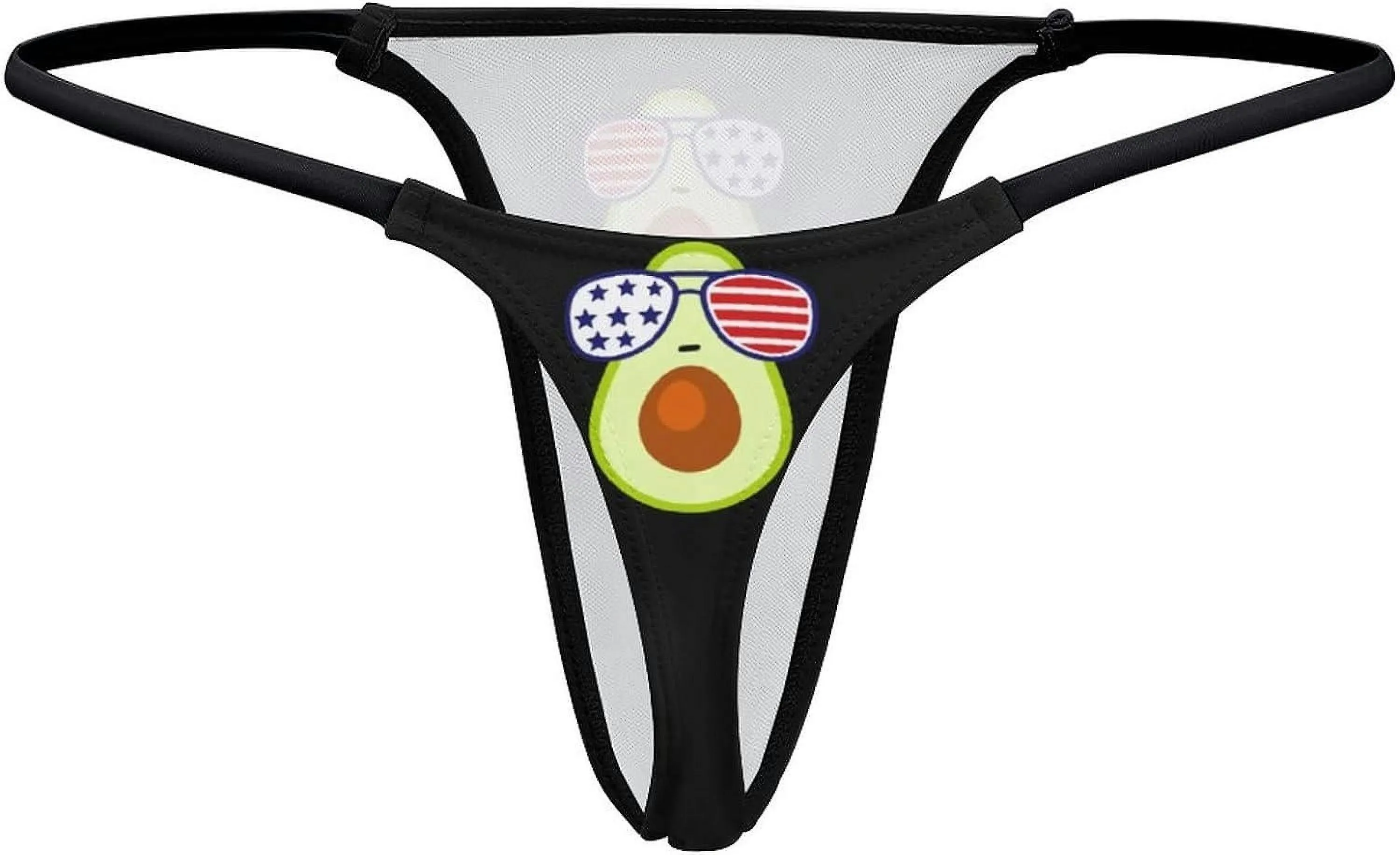 America Flag Glass Avocado G-String Thongs Women's T-Back Underwear Panty-WE511