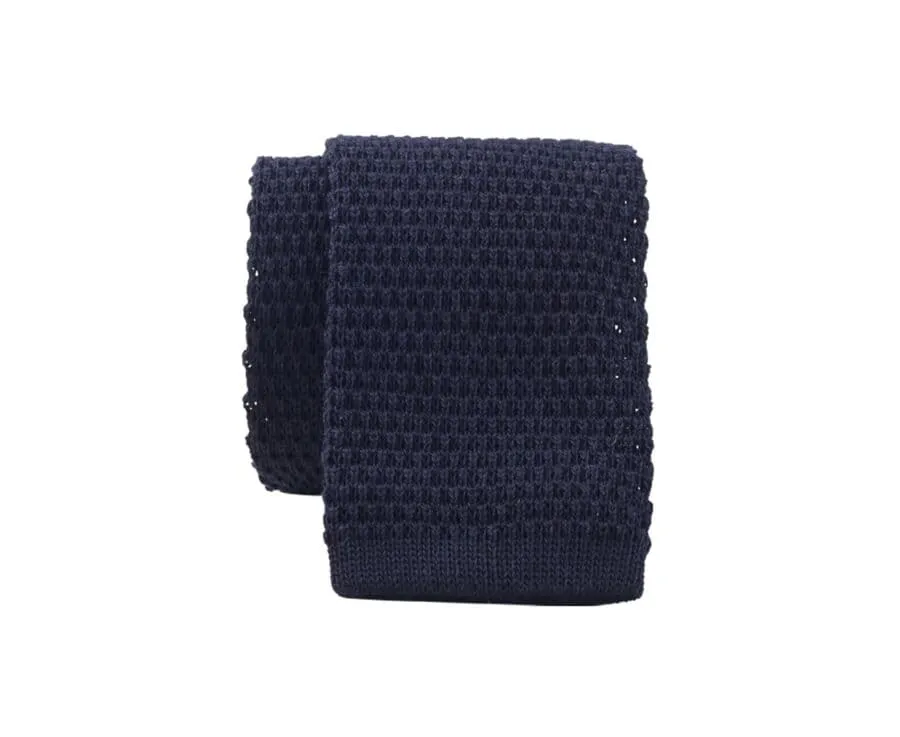 Black knitted cotton Tie