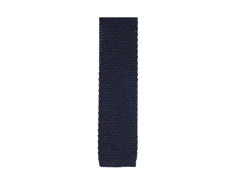 Black knitted cotton Tie