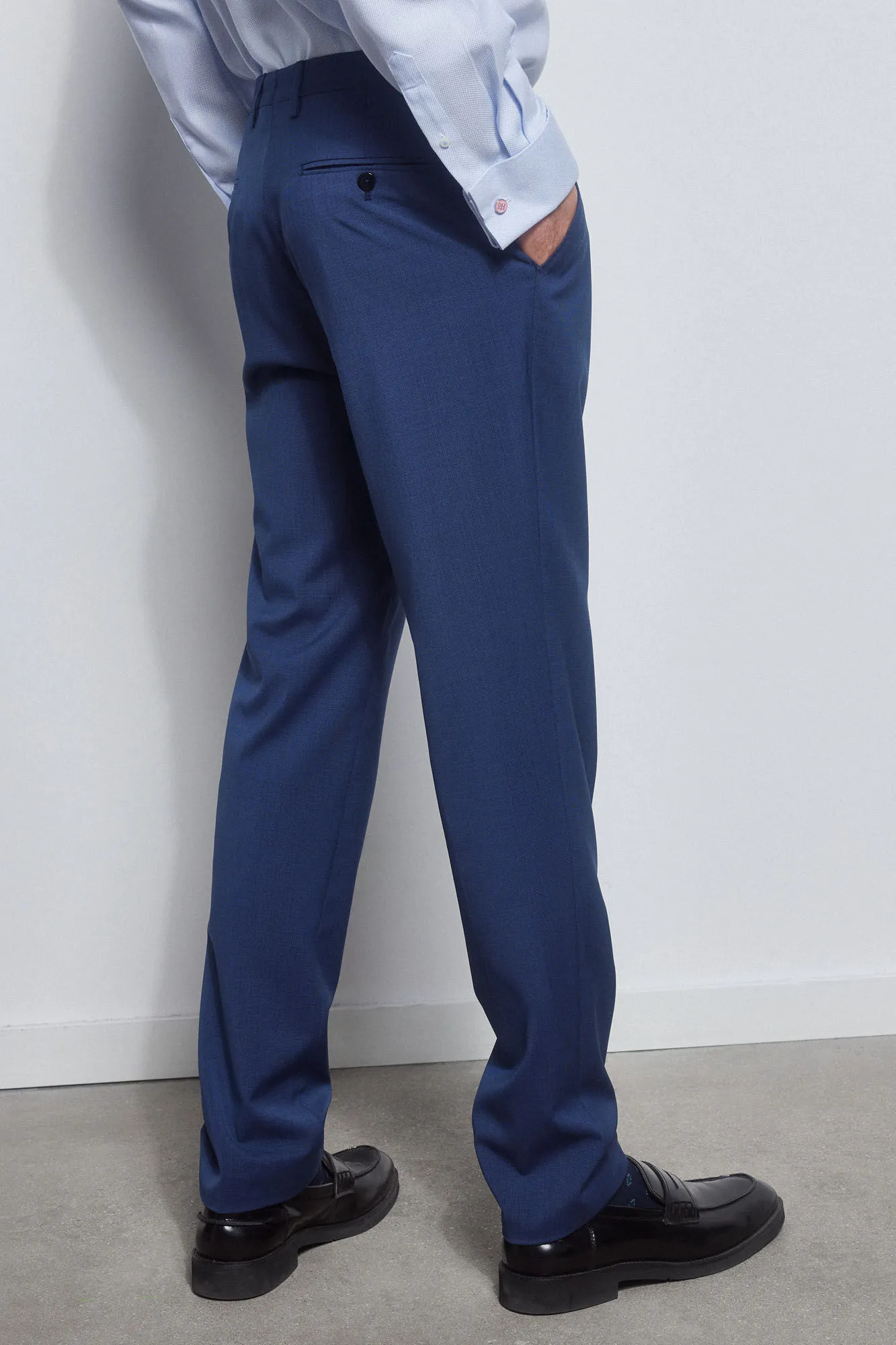 Blue slim fit trousers