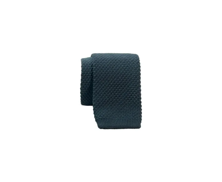 Bottle Green Knitted Cotton Tie