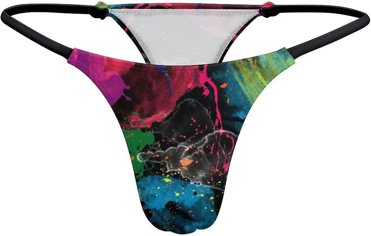 Breathable Psychedelic Colorful Graffiti G-String Thongs Women's T-Back Underwear Panty-WE572