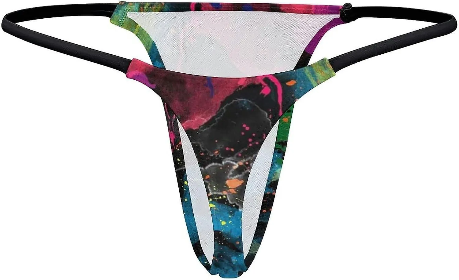 Breathable Psychedelic Colorful Graffiti G-String Thongs Women's T-Back Underwear Panty-WE572