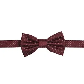 Burgundy and Sky Blue Micro Polka Dots Silk Bow Tie