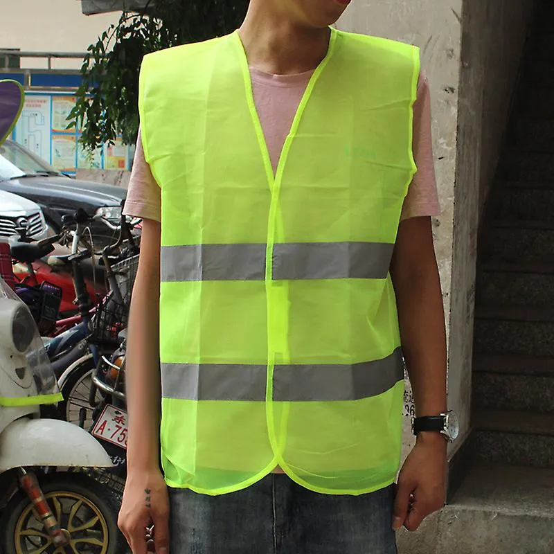 Car Reflective Clothing For Safety Traffic Safety Vest Yellow Visibility High Visibility Outdoor Running Cycling Sports Vest