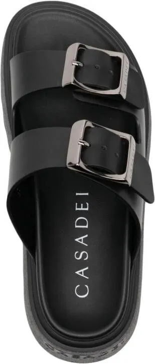 Casadei Florence double-strap chunky-sole sandals Black