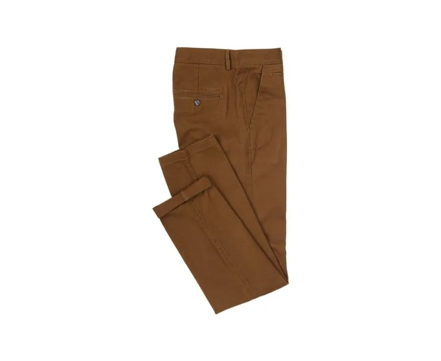 Dark Caramel Chino trousers for men - NIGEL II