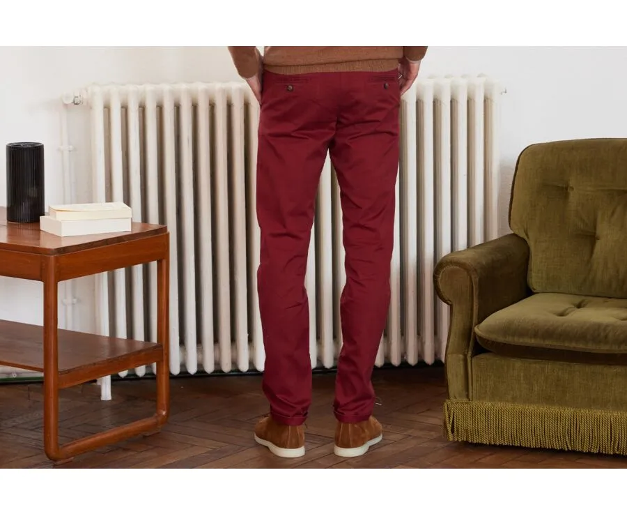 Dark Red Chino trousers for men - NIGEL II