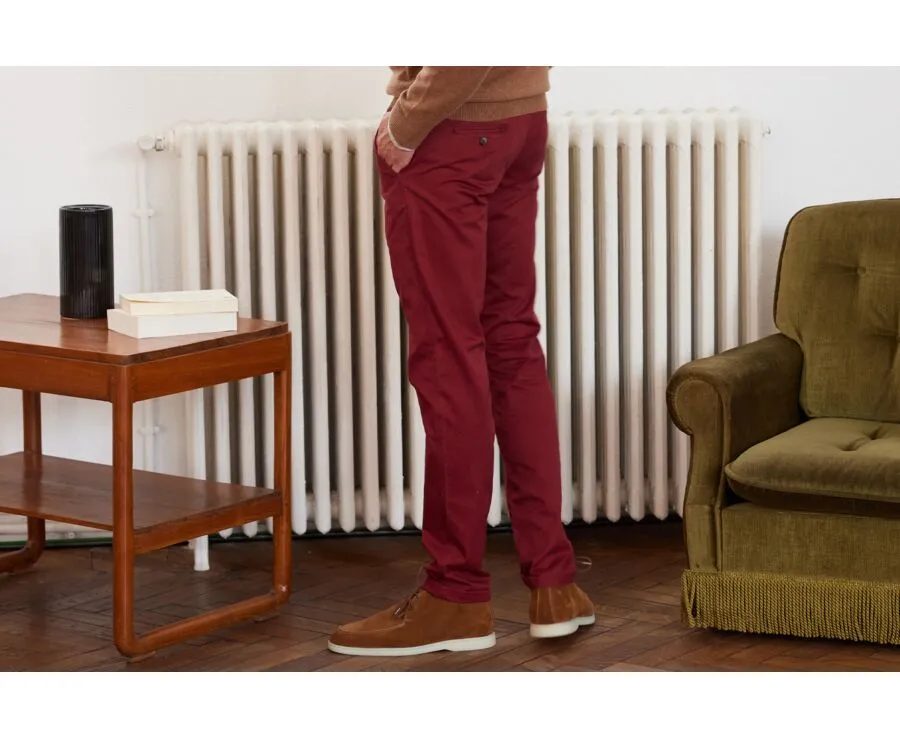 Dark Red Chino trousers for men - NIGEL II