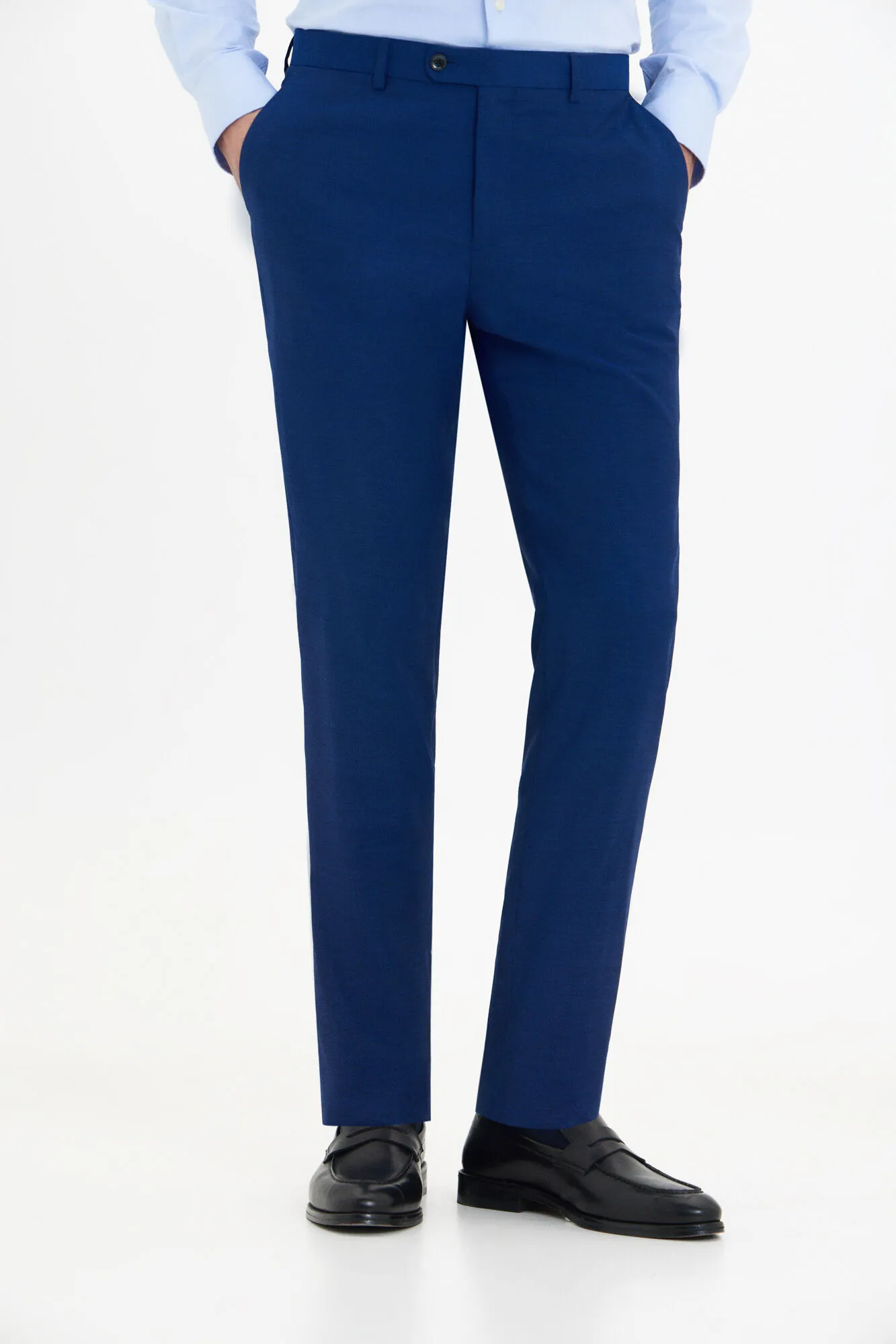 Deep blue slim fit trousers