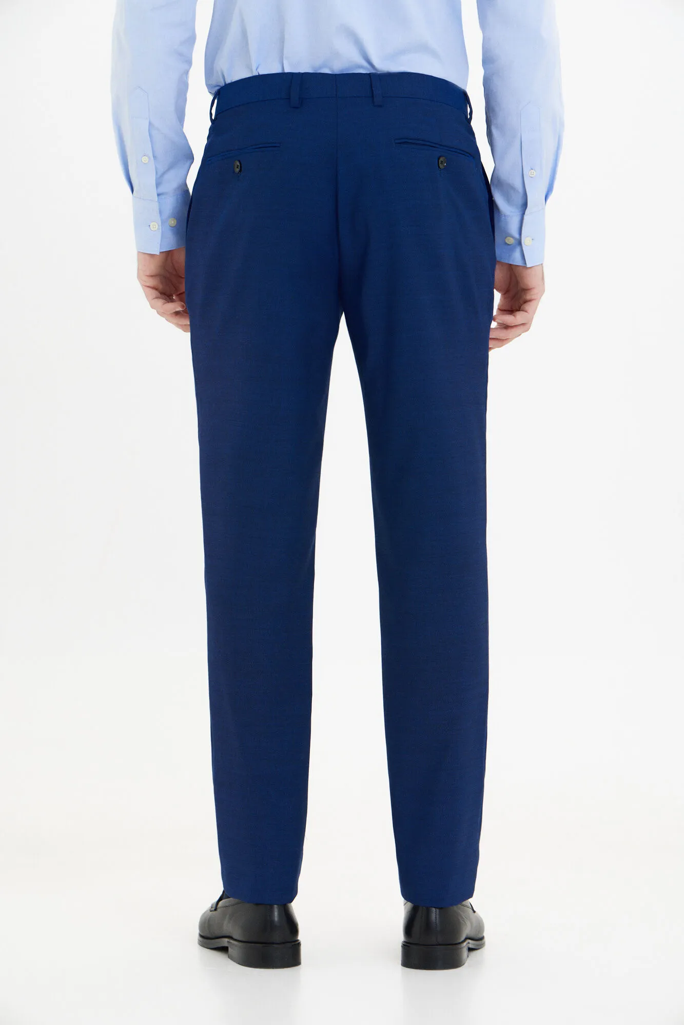 Deep blue slim fit trousers