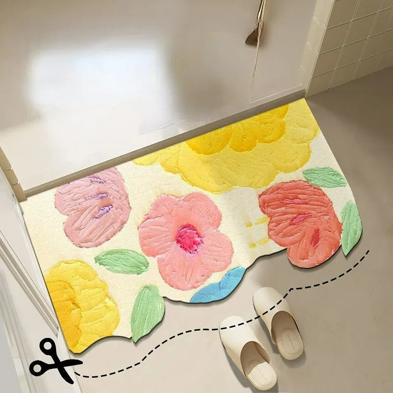 Diatom mud oil painting foot mat bathroom mat MK18671