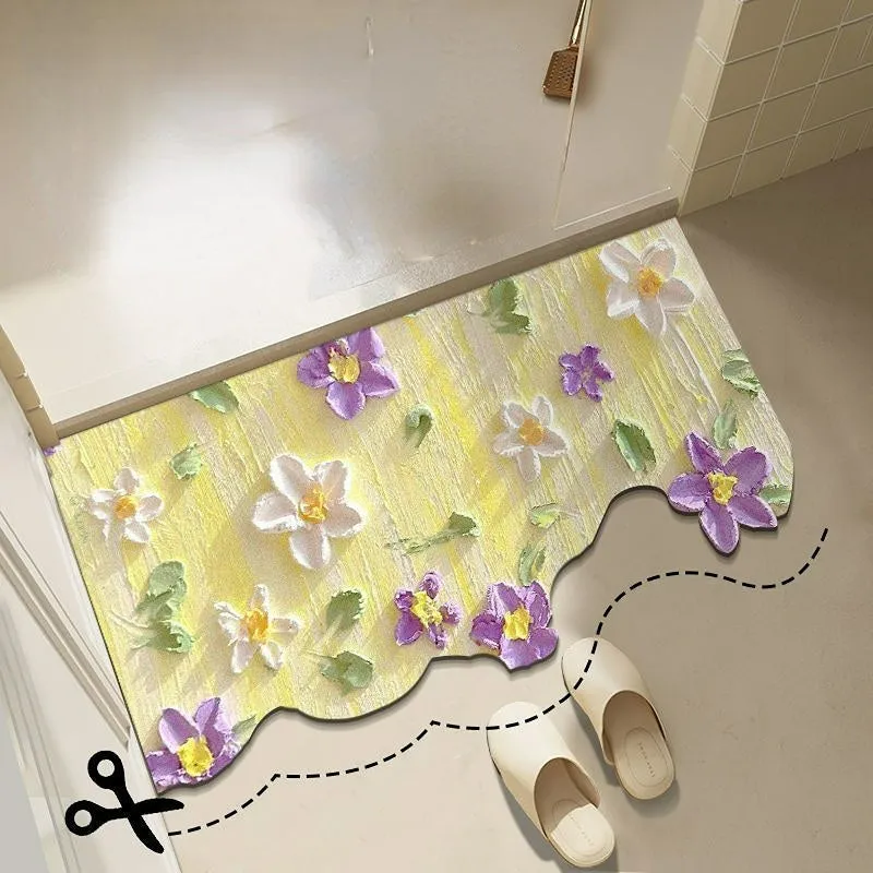 Diatom mud oil painting foot mat bathroom mat MK18671