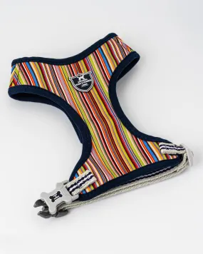 Fabric Dog Harness - Striped Multi-color