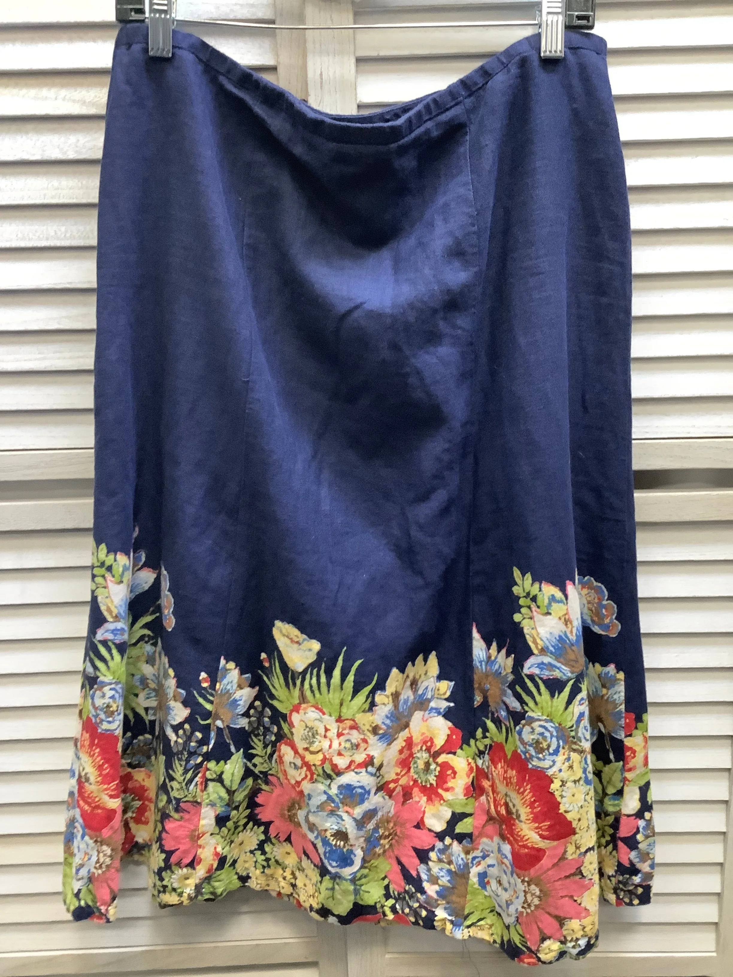 Floral Print Skirt Maxi Kim Rogers, Size 12