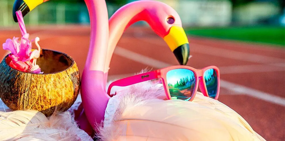 Goodr OG Active Sunglasses - Flamingos on a Booze Cruise