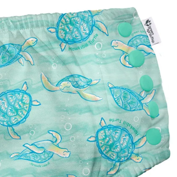 Green Sprouts Seafoam Hawksbill Turtle Eco Snaps Reusable Swim Nappy