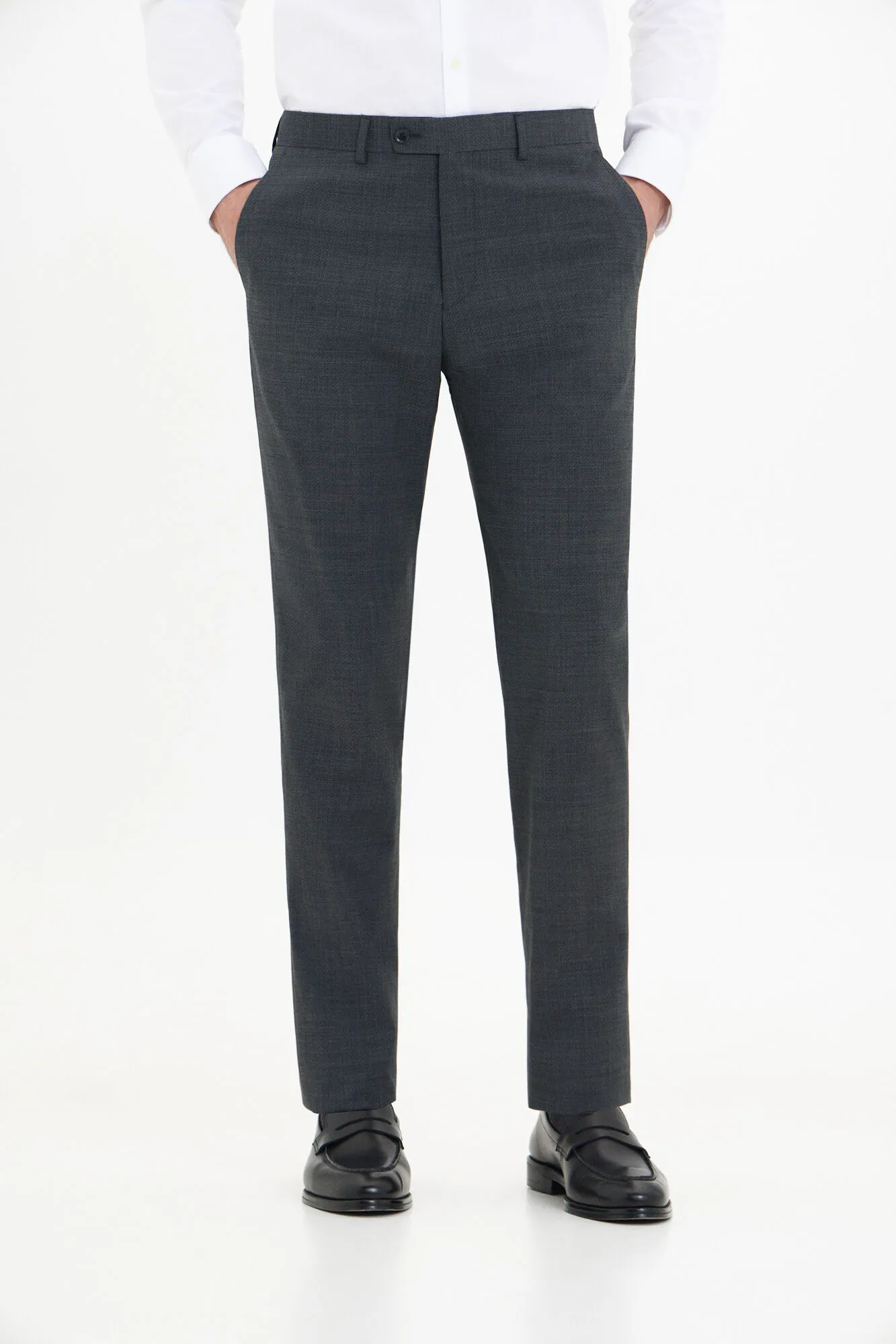 Grey slim fit trousers