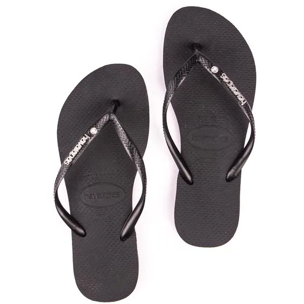 Havaianas Slim Metal Logo And Crystal Sandals