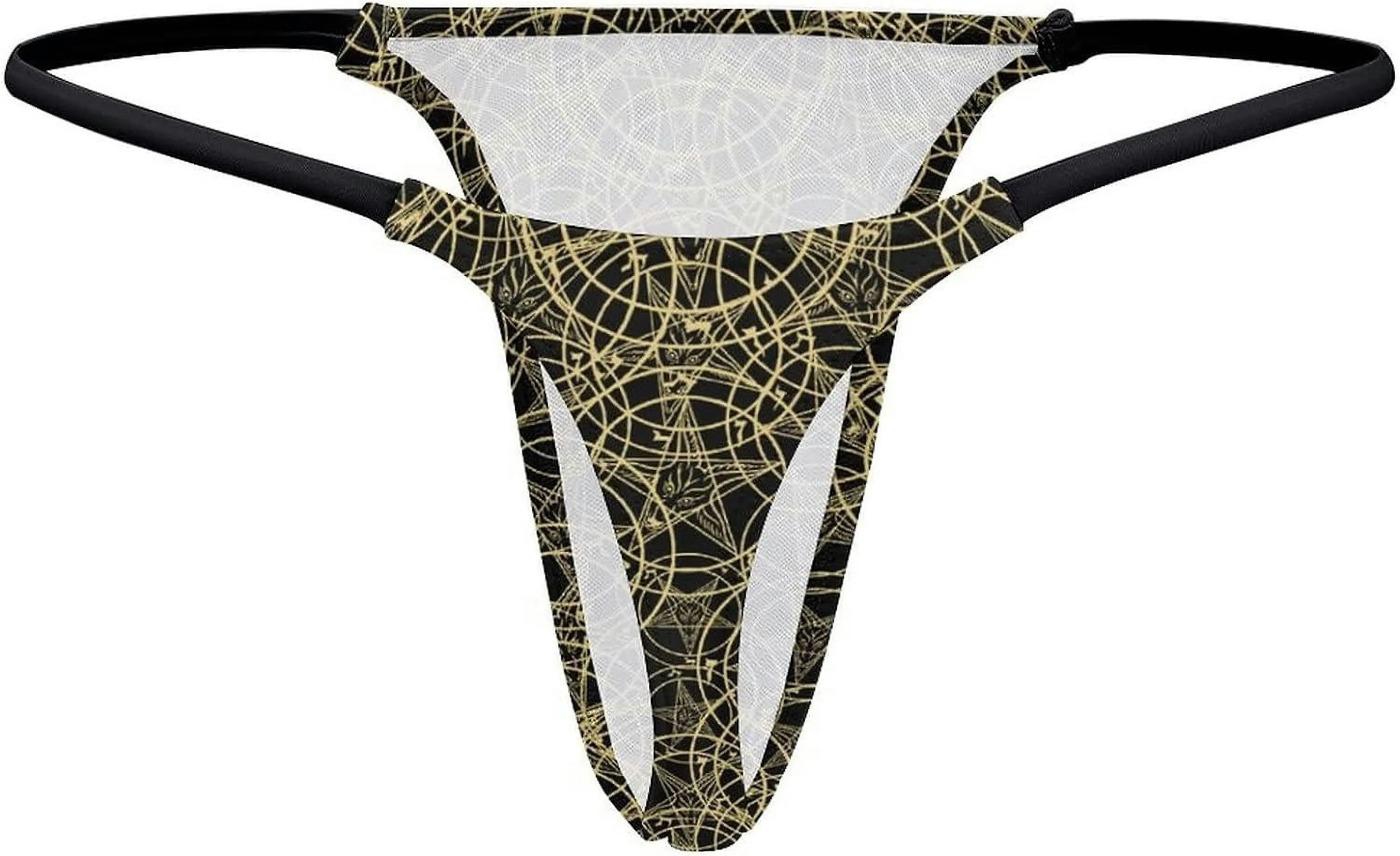 Inverted Pentacle Pewter Satanic Goat G-String Thongs Women's T-Back Underwear PantyGT-131