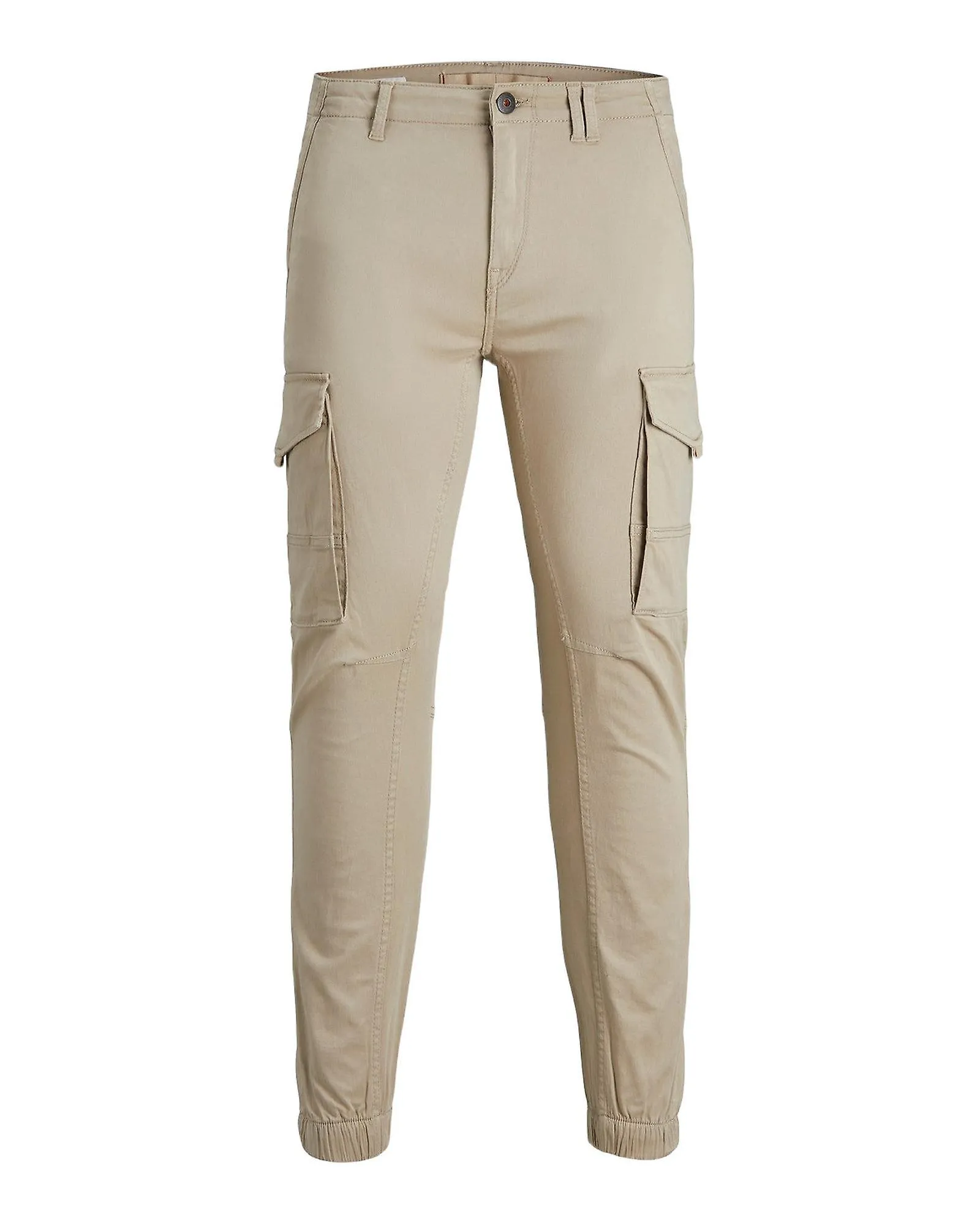 Jack & Jones Cotton Trousers with Zip and Button Fastening