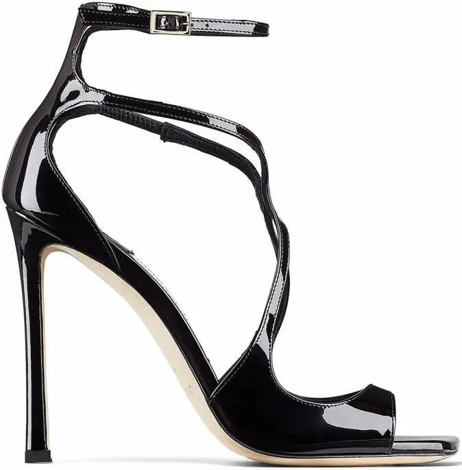 Jimmy Choo Azia 110mm square sandals Black