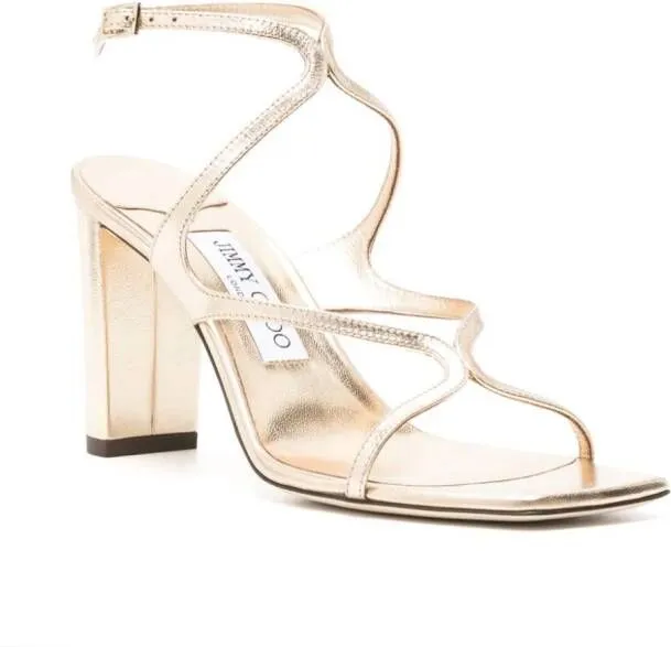 Jimmy Choo Azie 85mm metallic sandals Gold