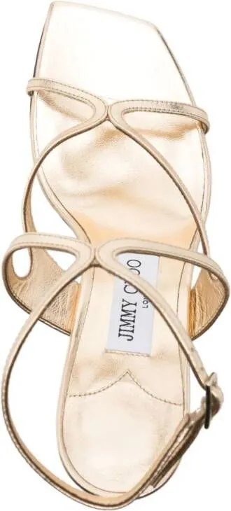 Jimmy Choo Azie 85mm metallic sandals Gold