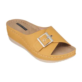 Justina Yellow Wedge Sandals