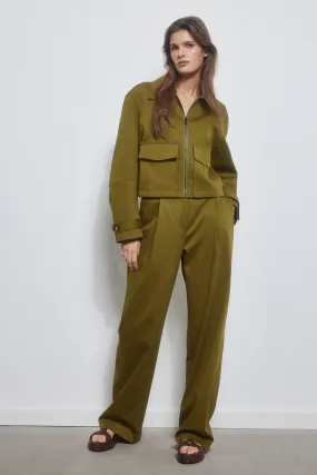 Khaki trousers with dart