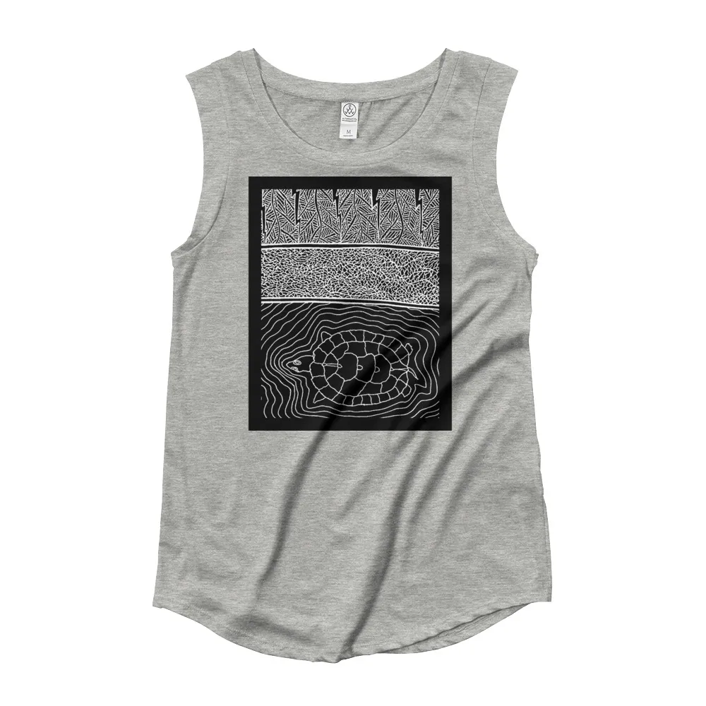 Ladies’ Cap Sleeve T-Shirt Barton Springs Snapping Turtle