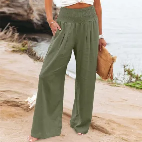 Ladies Summer Trousers Women'S Loose Wide Leg Pants High Waist Straight Pants Casual Pants Wide Leg Trousers Women FAN202407