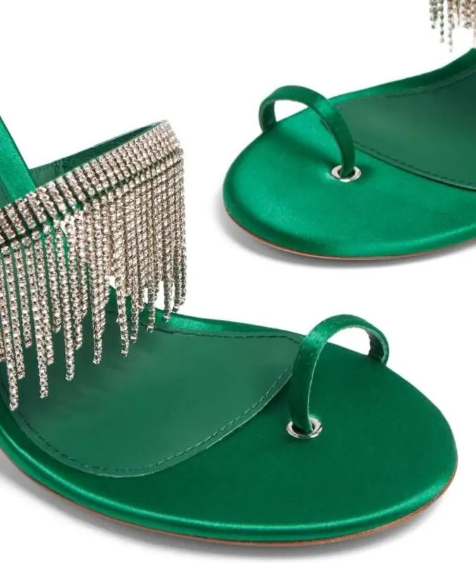 Le Silla Jewels 80mm crystal-embellished sandals Green