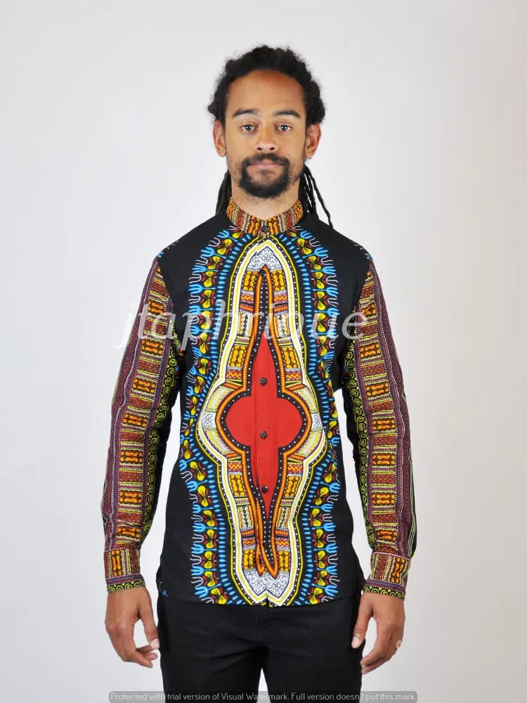 Long Sleeved African Dashiki Shirt - African Clothing Store | JT Aphrique