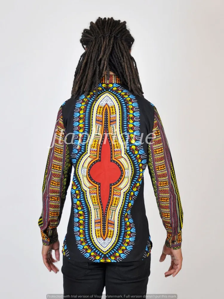 Long Sleeved African Dashiki Shirt - African Clothing Store | JT Aphrique