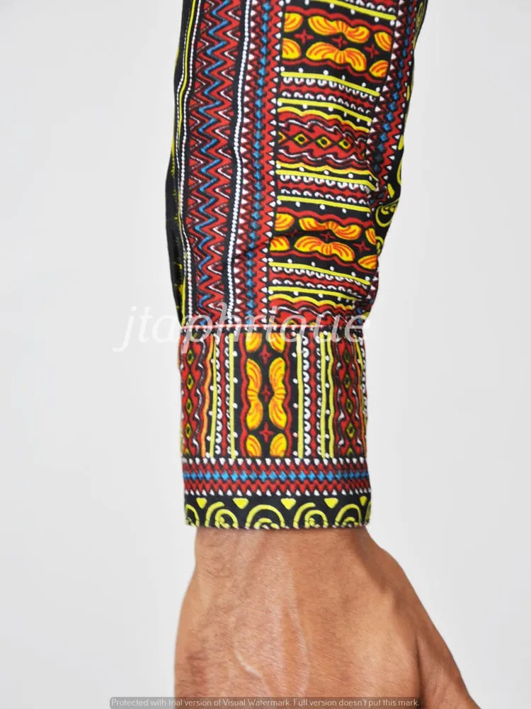 Long Sleeved African Dashiki Shirt - African Clothing Store | JT Aphrique