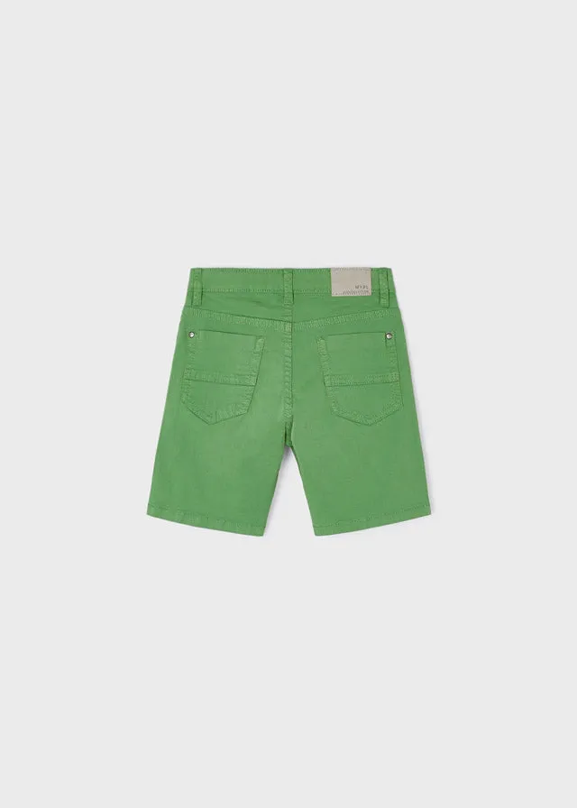 Mayoral Basic 5 pockets twill shorts for boy - Green