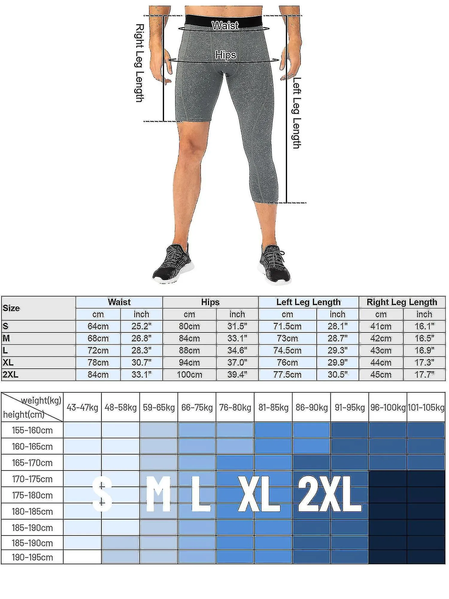 Men One Leg Leggings For Basketball Side Pockets Fitness Training Single Leg Tights