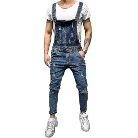 Men Ripped Jeans Pants Denim Dungarees Overalls Work Trousers Best Gift