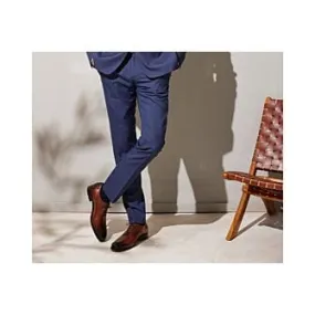 Men's Blue Melange Suit Trousers - LAZARE